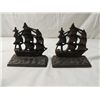 Image 1 : PAIR BRONZE SAIL SHIP BOOKENDS
