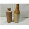 Image 2 : LOT 2 VINTAGE CLAY BOTTLE STONEWARE BOTTLE