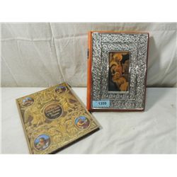 LEATHER PHOTO ALBUM & GOLDEN TREASURE TROVE BOOK