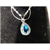 Image 2 : NEW STERLING SILVER NECKLACE WITH TEAR DROP TOPAZ