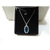 Image 1 : NEW STERLING SILVER NECKLACE WITH OVAL BLUE TOPAZ