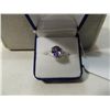 Image 1 : NEW STERLING SILVER RING OVAL AMETHYST SURROUNDED