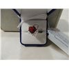 Image 1 : NEW STERLING SILVER RING HEART LAB RUBY