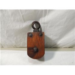 VINTAGE WOODEN PULLEY