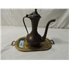 Image 1 : VINTAGE METAL TEA POT & TRAY