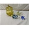 Image 1 : LOT 4 GLASS DECORATIVE ITALIAN CONTAINER & PAPERWH