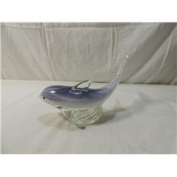 MINCHELLA MURANO STYLE VIOLET WHITE GLASS DOLPHIN