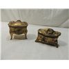 Image 1 : PAIR METAL GOLDTONE ANTIQUE BOXES