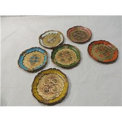 LOT 6 VINTAGE DECORATIVE SMALL SAUCERS