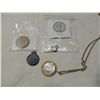 Image 1 : LOT 4 COIN PENDANTS & NECKLACES