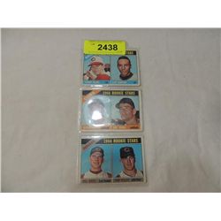 LOT 3 1966 TOPPS ROOKIE STARS BASEBALL CARDS