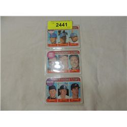 LOT 3 1969 TOPPS ROOKIE STARS BASEBALL CARDS