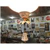 Image 2 : VINTAGE BRASS AND PORCELEIN CHANDELIER