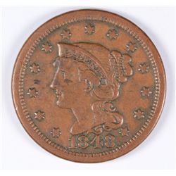 1848 LARGE CENT VF-30