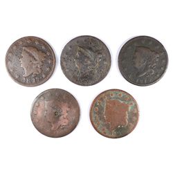 (5) LARGE CENTS (16, 17, 19, 22, 27)