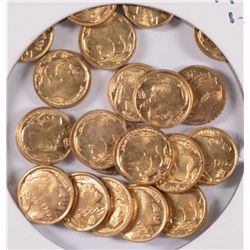 20 PCS GOLD TONED MINIATURES BUFFALOS