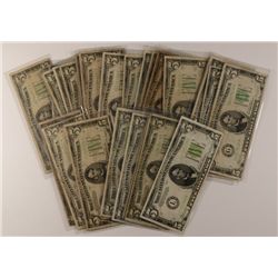 LOT OF (26) 1934 $5.00 NOTES