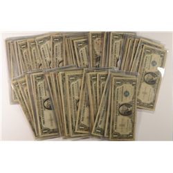 LOT OF (100) SILVER CERTIFICATES - VARIOUS DATES & GRADES