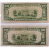Image 2 : LOT OF (2) $20.00 FEDERAL RESERVE NOTES 1929 & 1934 ST LOUIS & CHICAGO