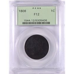1808 CLASSIC HEAD LARGE CENT PCGS F12