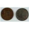 Image 1 : LOT OF ( 2 ) XF/AU LARGE CENTS, 1846 AND 1852