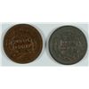 Image 2 : LOT OF ( 2 ) XF/AU LARGE CENTS, 1846 AND 1852