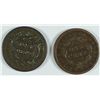 Image 2 : LOT OF ( 2 ) VF/XF LARGE CENTS, 1839 AND 1846