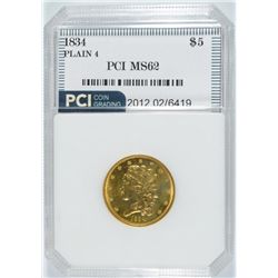 1834 CLASSIC HEAD $2.50 GOLD, PCI MS-62
