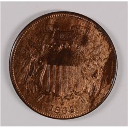 1864 TWO CENT PC MS-64