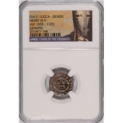 (AD 1035-1125) ITALY LUCCA-DENIER (HENERY III-V) NGC GENUINE