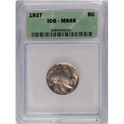 1937 BUFFALO NICKEL ICG MS-65