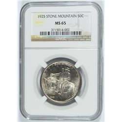 1925 STONE MOUNTAIN COMMEN HALF DOLLAR NGC MS-65