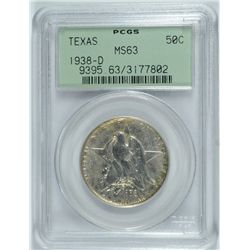 1938-D TEXAS COMMEN HALF DOLLAR PCGS MS-63 OGH