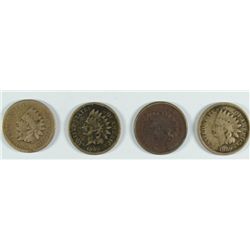 ( 4 ) 1859 INDIAN HEAD CENTS, VARYING GRADES