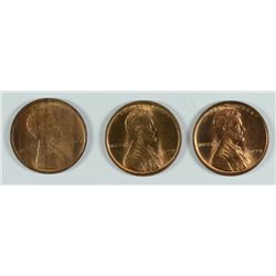 ( 3 ) 1909 VDB LINCOLN CENTS