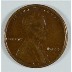 1924-S LINCOLN CENT, AU+ NICE