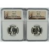 Image 1 : LOT OF ( 2 ) 1959 WASHINGTON QUARTERS, NGC MS-66