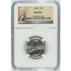 1960 WASHINGTON QUARTER, NGC MS-66+