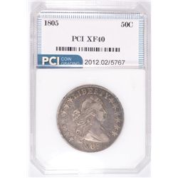 1805 BUST HALF DOLLAR, PCI XF-40  RARE NEVER CLEANED, PERFECT TYPE COIN!