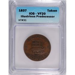 1837 HARD TIMES TOKEN ICG VF-20