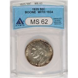 1935/34 BOONE COMMEN HALF DOLLAR ANACS MS-62