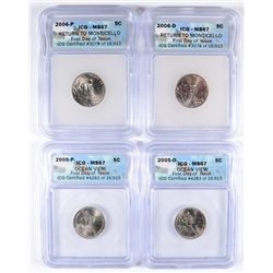 ICG CERTIFIED MS-67 JEFFERSON NICKELS: 2005 P & D AND 2006 P & D  NICE!