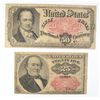 Image 1 : CIRCULATED FRACTIONAL NOTES: 1874 25-CENT & 1875 50-CENT