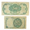 Image 2 : CIRCULATED FRACTIONAL NOTES: 1874 25-CENT & 1875 50-CENT