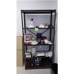 Contents on shelving unit, unit included