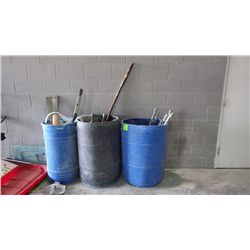 Barrels of scrap metal
