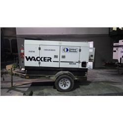 Wacker Model G70 3 phase (70KVA / 58 KW) and (48KVA / 48 KW) single phase genset on trailer