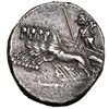 Image 1 : VIBIA. Denario. Roma (90 a.C.). A/ Minerva en cuádriga a izq.; (PANSA). R/ Minerva en cuádriga a der