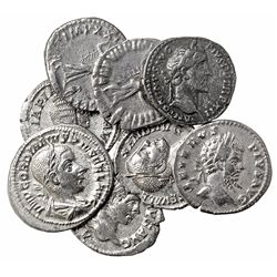8 denarios: Domiciano, Antonino Pío, Cómodo, Julia Domna, Septimio Severo, Alejandro Severo,  Caraca
