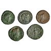 Image 1 : 5 monedas: sestercios (2), ases (2) y follis. De BC- a MBC.